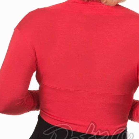 Banned Rockabilly Roxie Bolero in Red - Picture 2 of 2